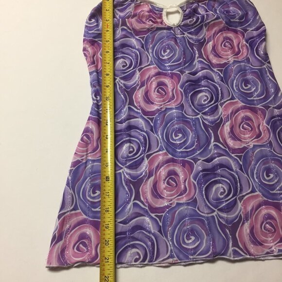 PURPLE & Pink Roses Baby Doll Chemise Size Large - Picture 9 of 10